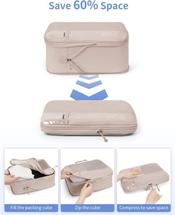 WANDF 7 Set Compression Packing Cubes for Travel - Image 3