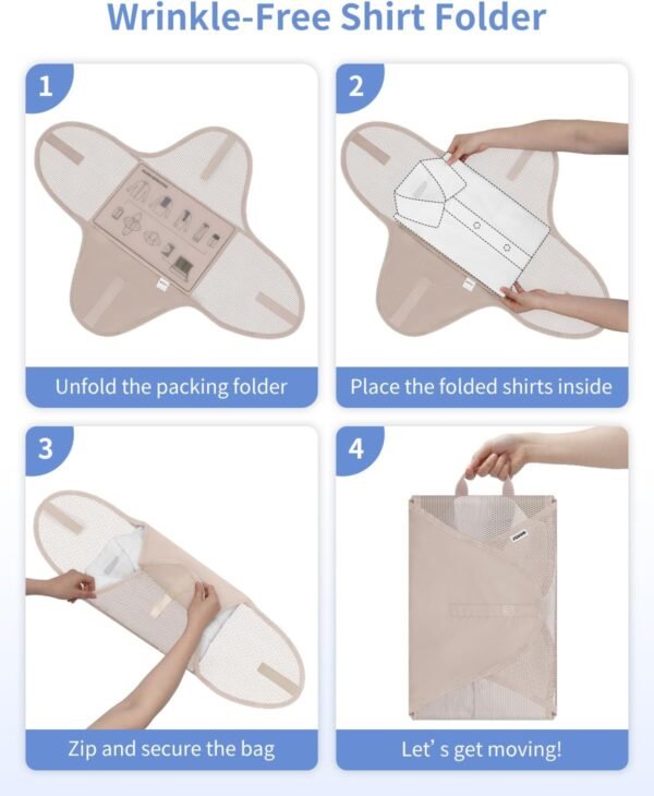 WANDF 7 Set Compression Packing Cubes for Travel - Image 4